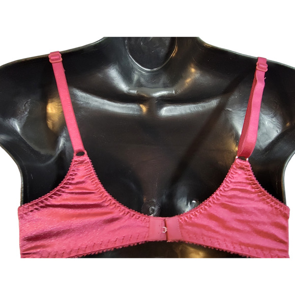 Victoria's Secret 34B Hot Pink Lace Underwire Full Coverage Plunge Bra Bow USA - Picture 5 of 5